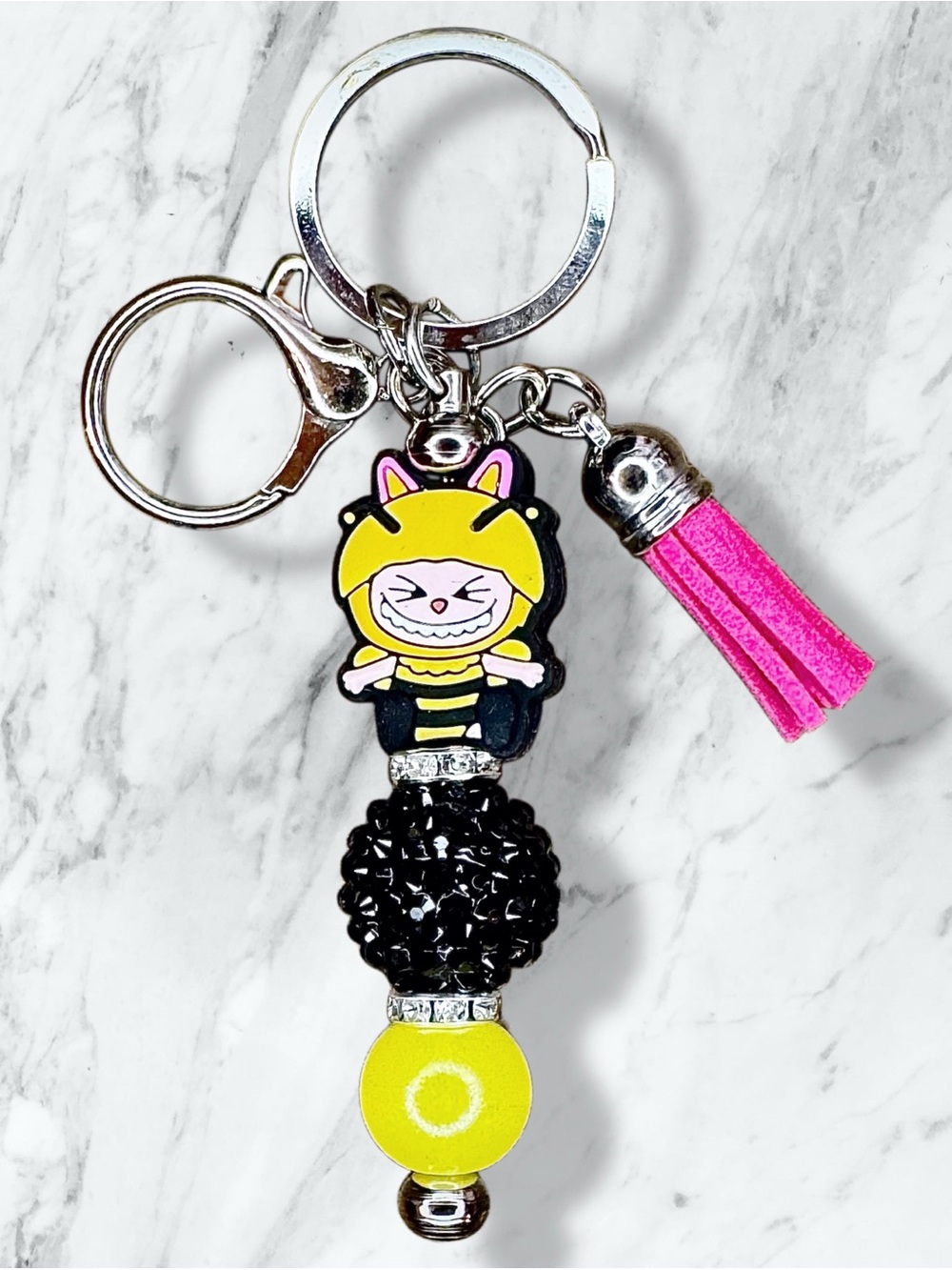 Labubu Bumble Bee Beaded Keychain